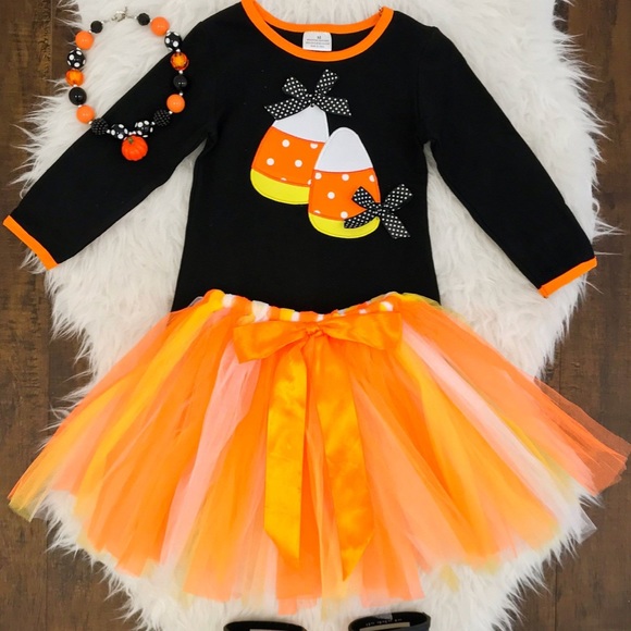 Boutique Other - Candy Corn Top & Tutu Skirt NEW